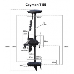 Silnik elektryczny HasWing CAYMAN T 55 lbs 12V sterowany pilotem (55lbs/12V)