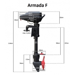 Silnik elektryczny HasWing ARMADA 8.0 F 250 lbs 48V POD STEROCIĄG (250lbs/48V/8,0)